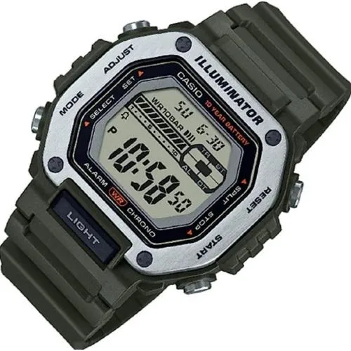 Casio General – MWD-110H-3AVDF Men's Watch – Black Dial, Green Resin Strap