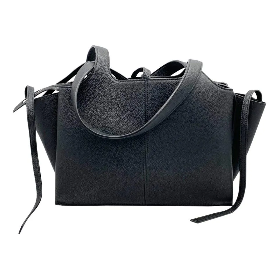 Celine Tri-Fold Baby Grained Calfskin Small Black Leather Tote