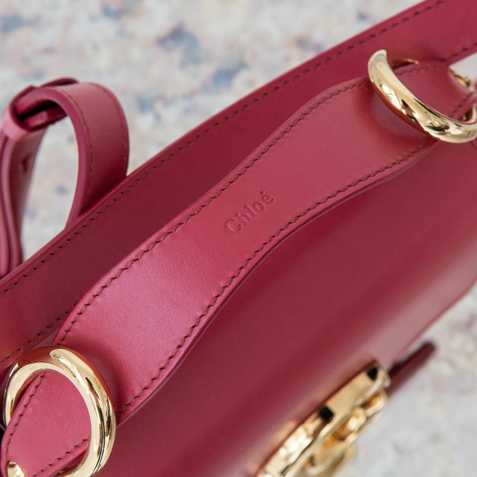 Chloe Captive Scarlet Pink Mini  C Logo Crossbody Bag