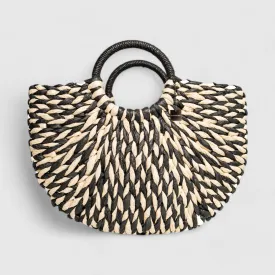 Chokore Black and White Rattan Handbag