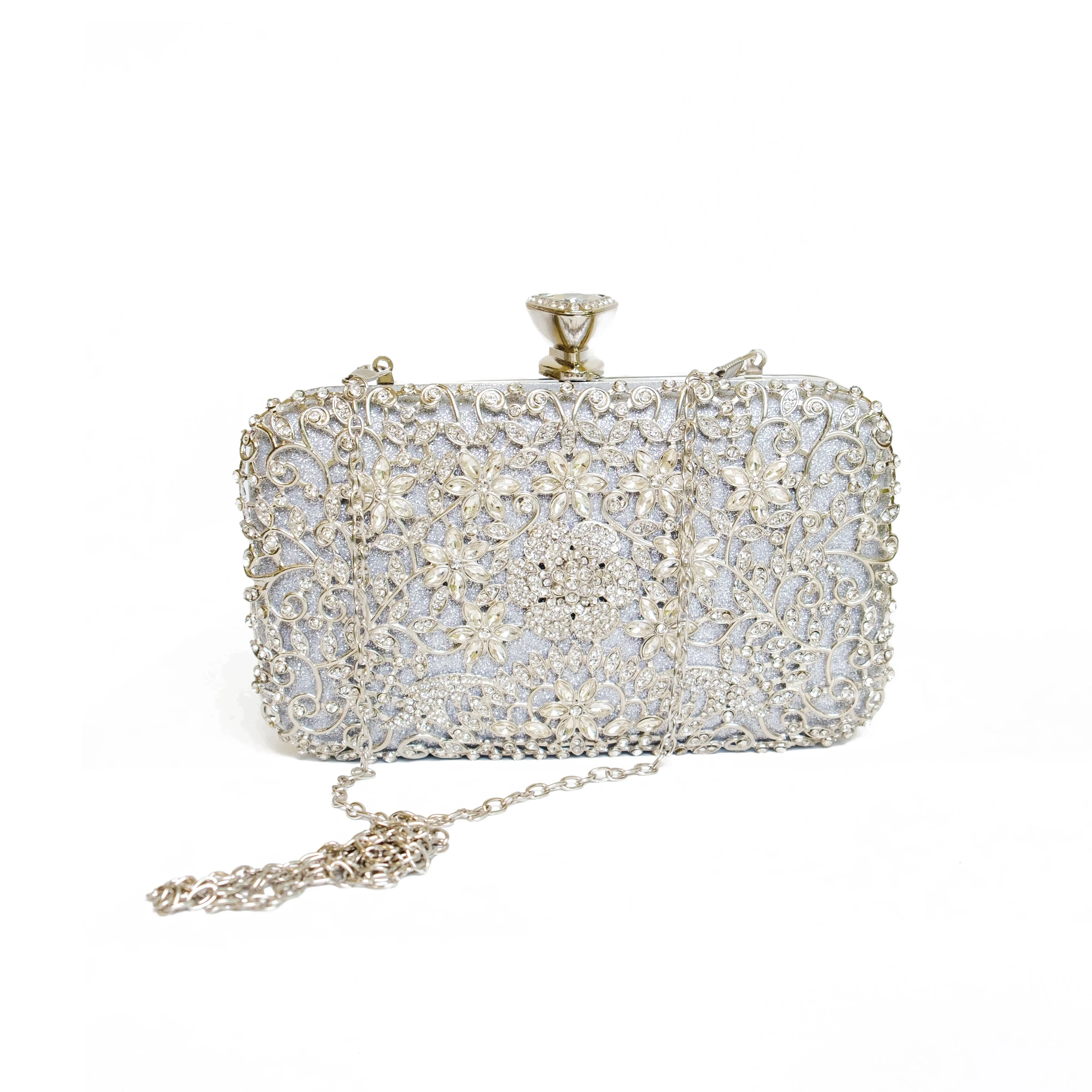 Chokore Embellished Evening Clutch/Handbag (Silver)