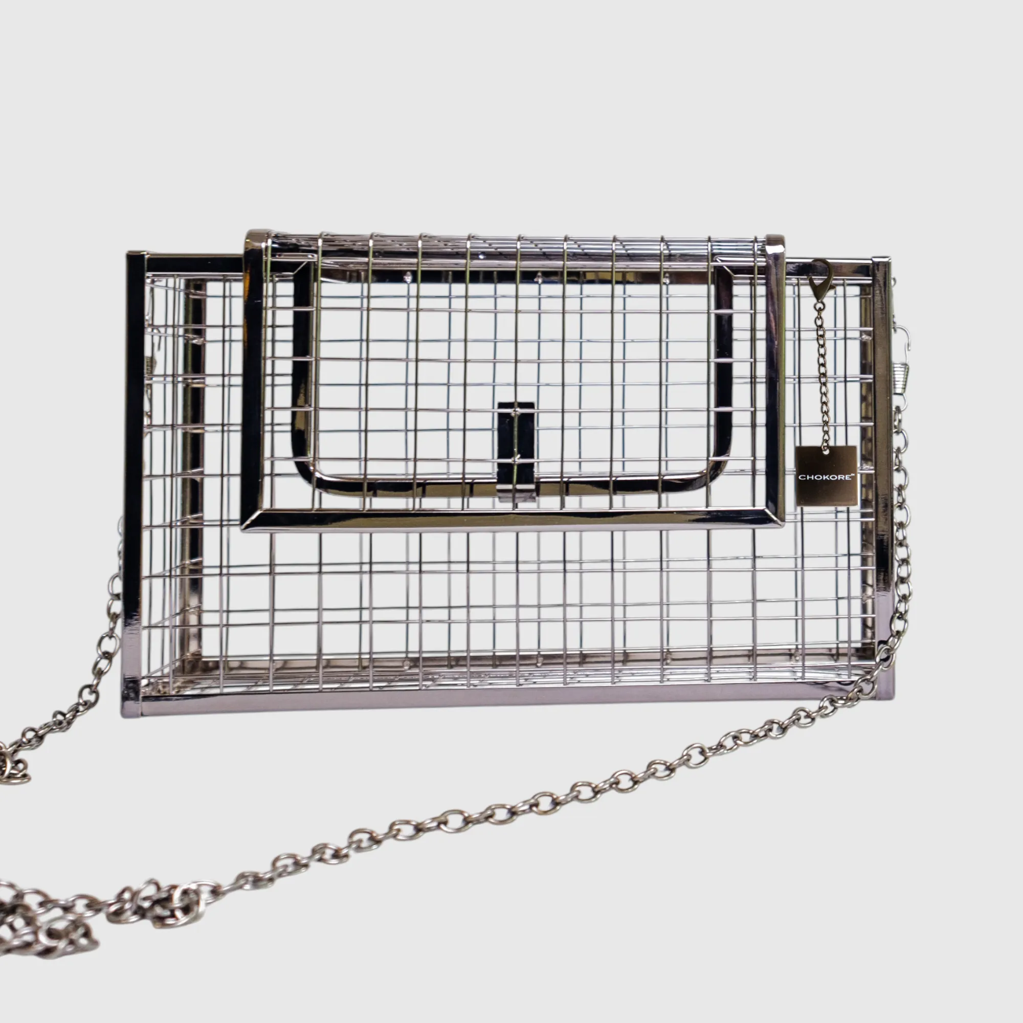 Chokore Metallic Cage Handbag (Black)