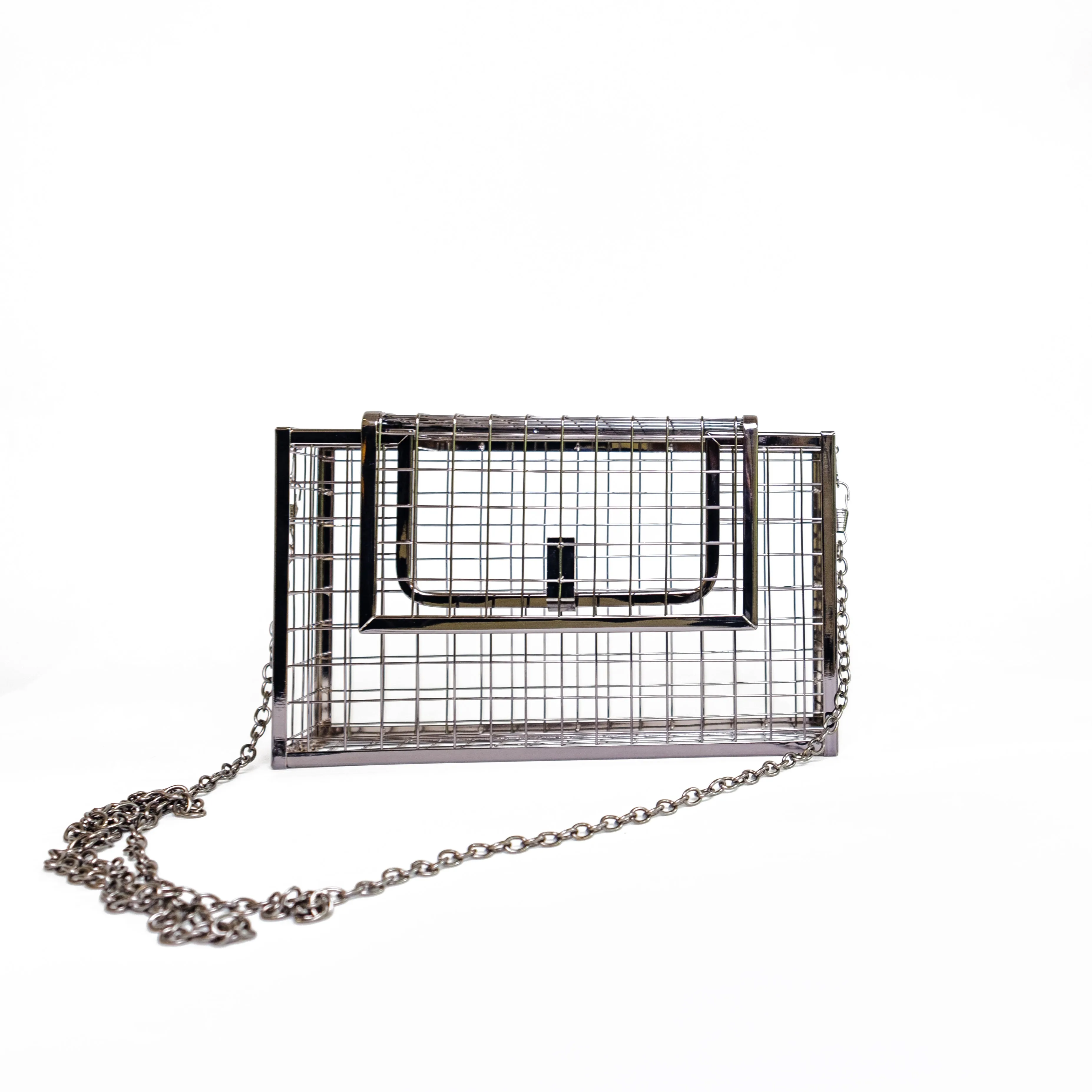 Chokore Metallic Cage Handbag (Black)