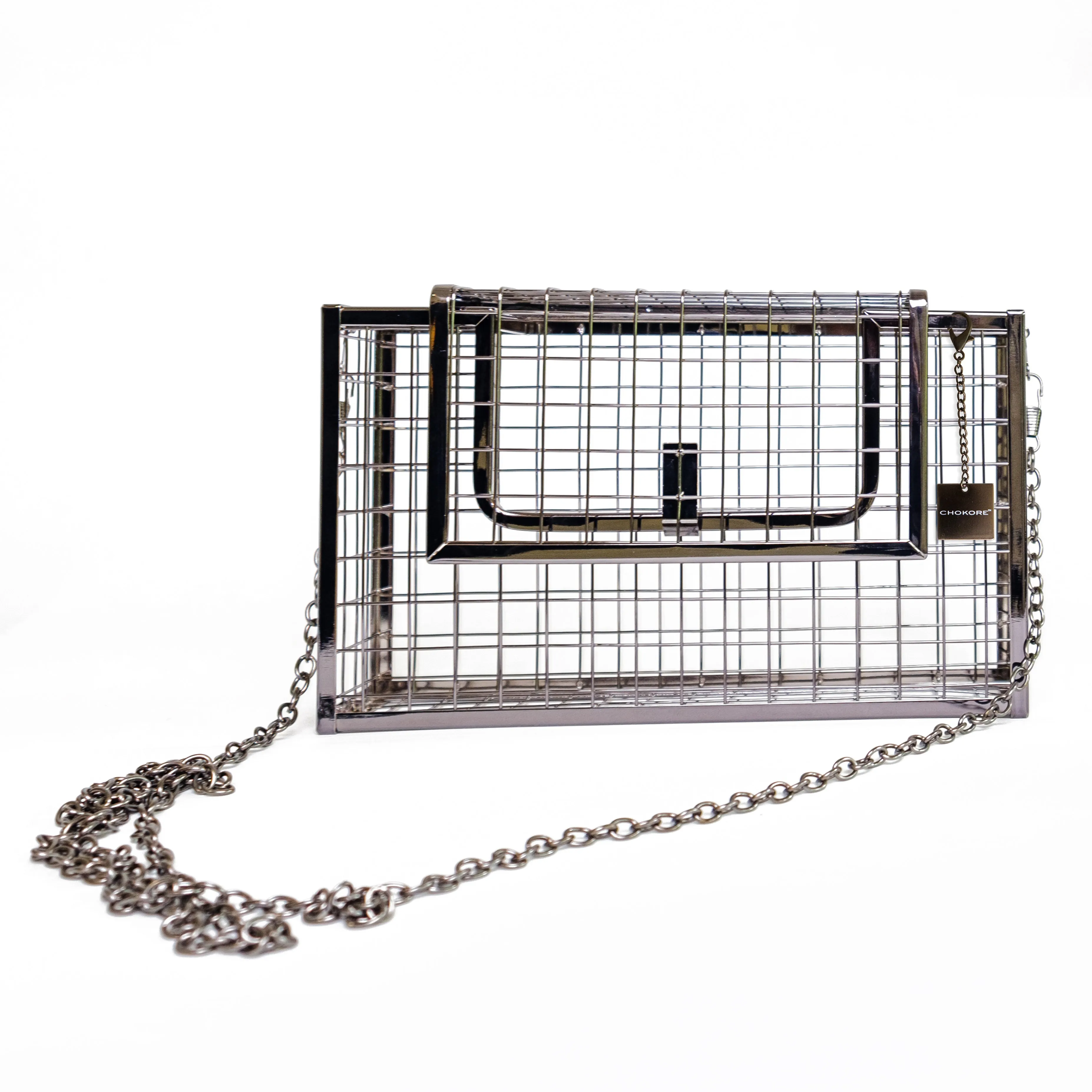 Chokore Metallic Cage Handbag (Black)