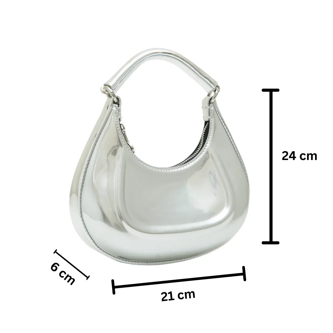 Chokore Metallic Half Moon Bag (Silver)