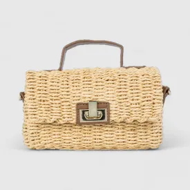 Chokore Rattan Woven Box Bag (Camel)