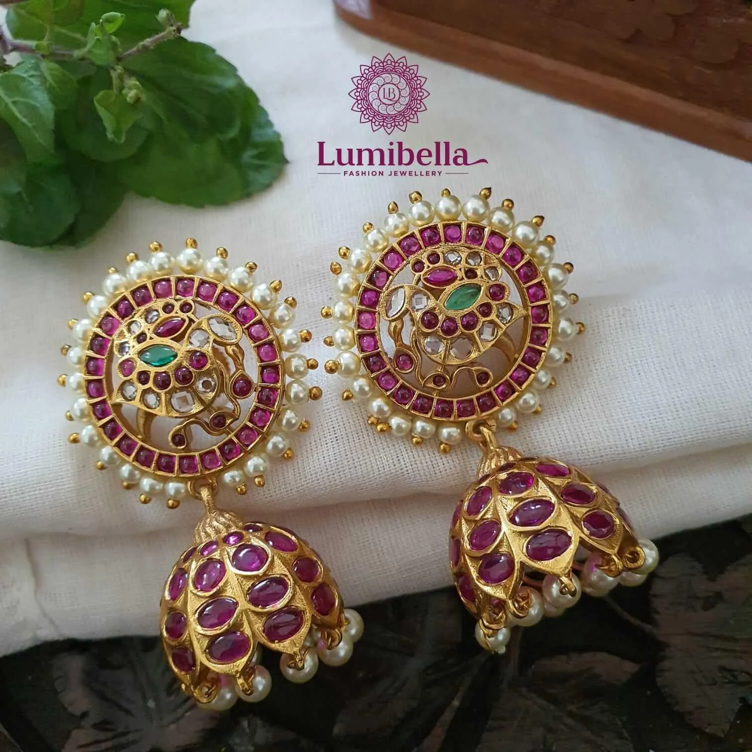 Circle Kempu Jhumkis