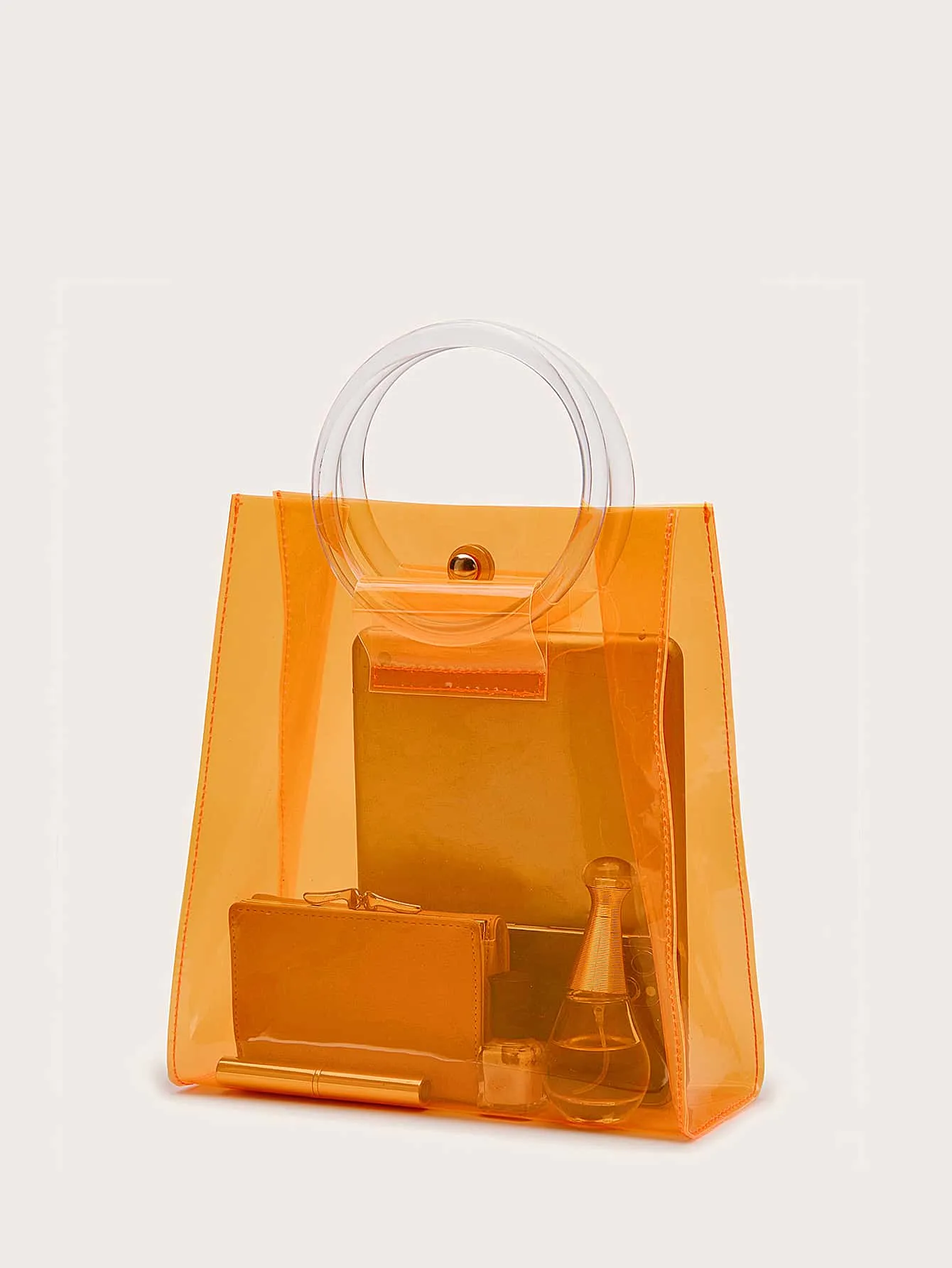 Clear Satchel Bag With Ring Handle