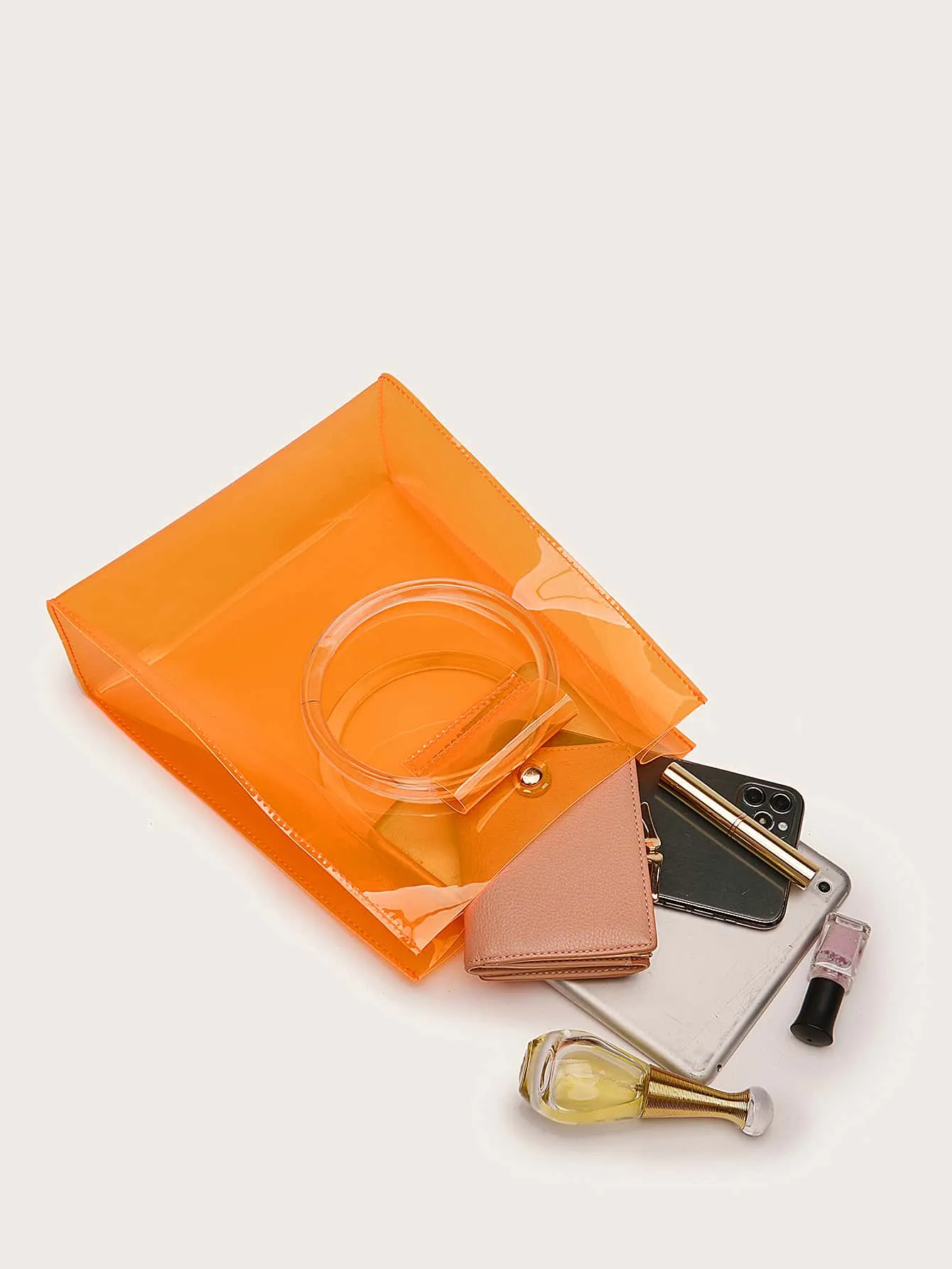 Clear Satchel Bag With Ring Handle