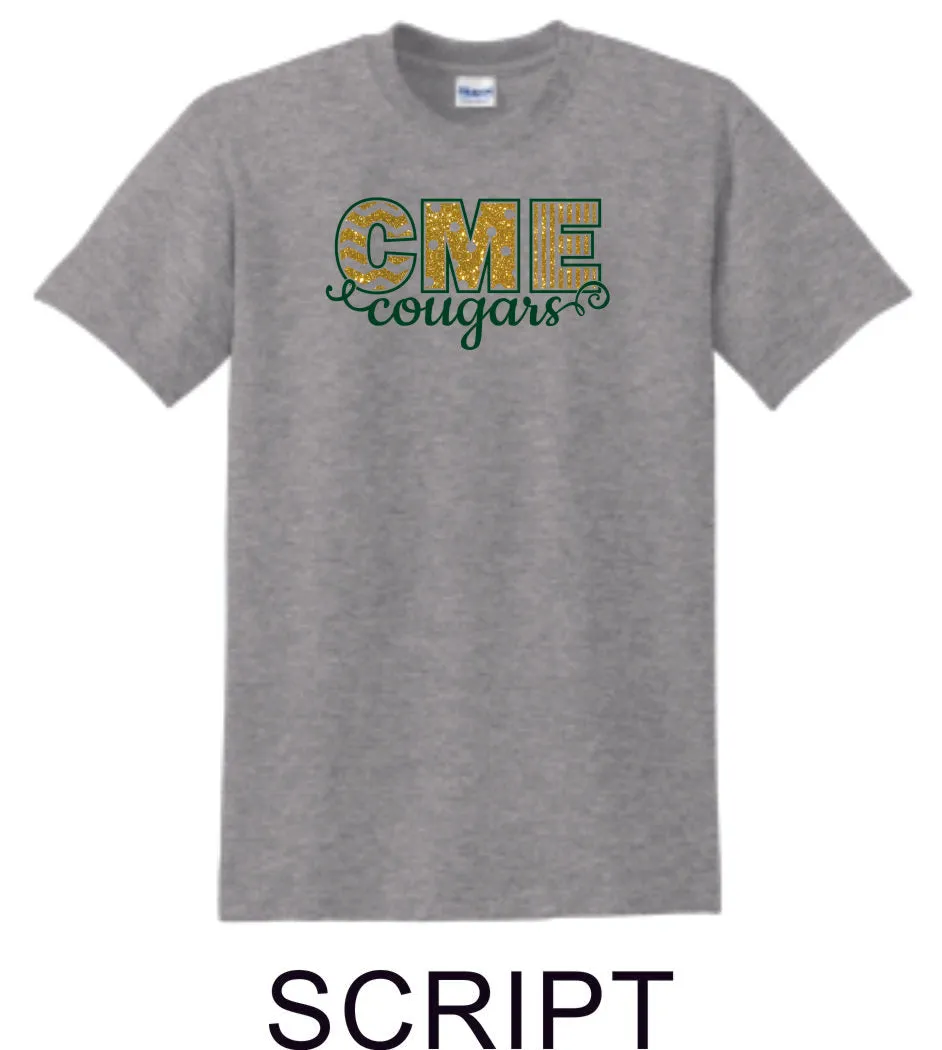 CME Script Design Basic Tee- Matte or Glitter