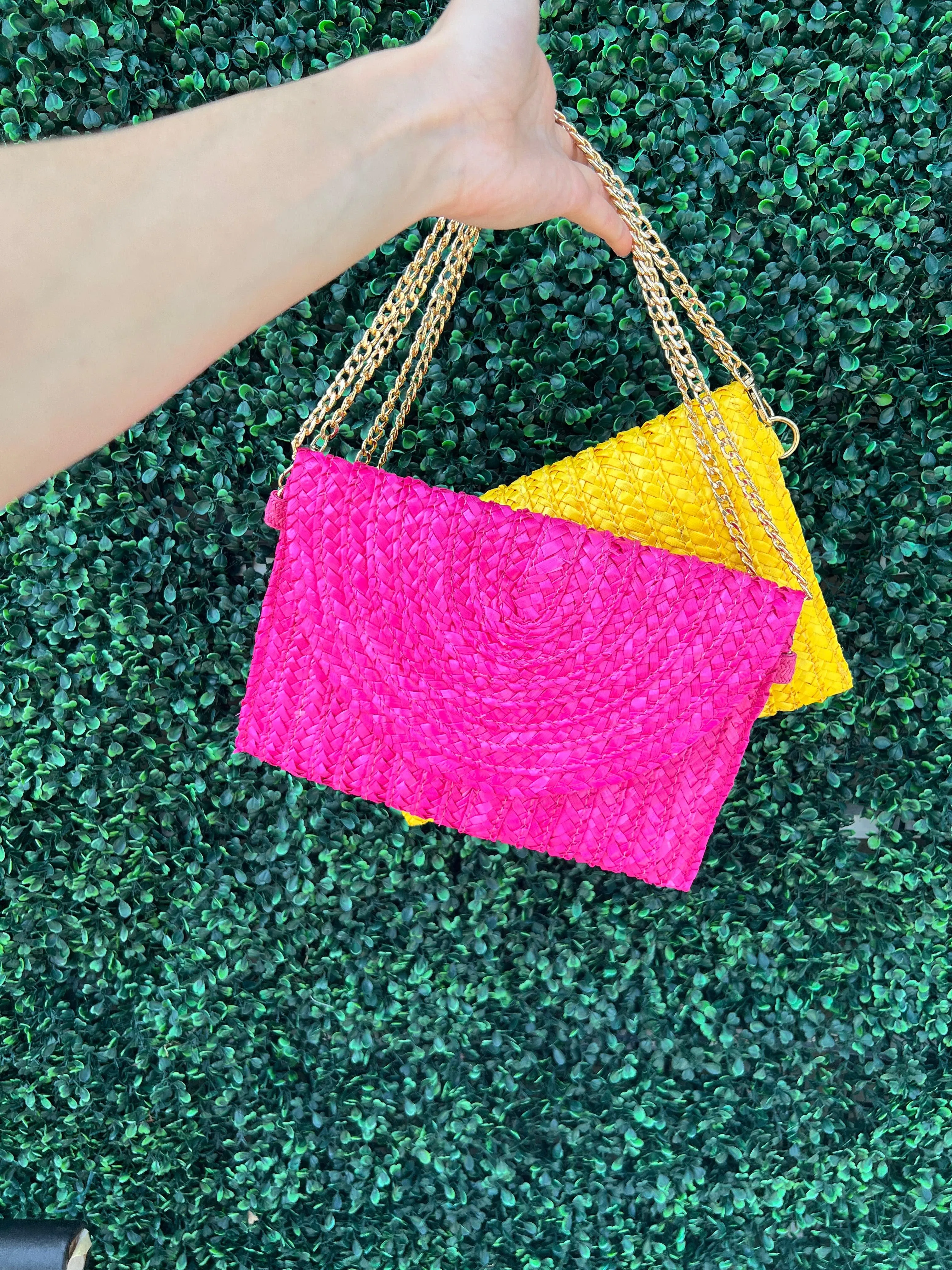 Colored Straw Purse/Clutch