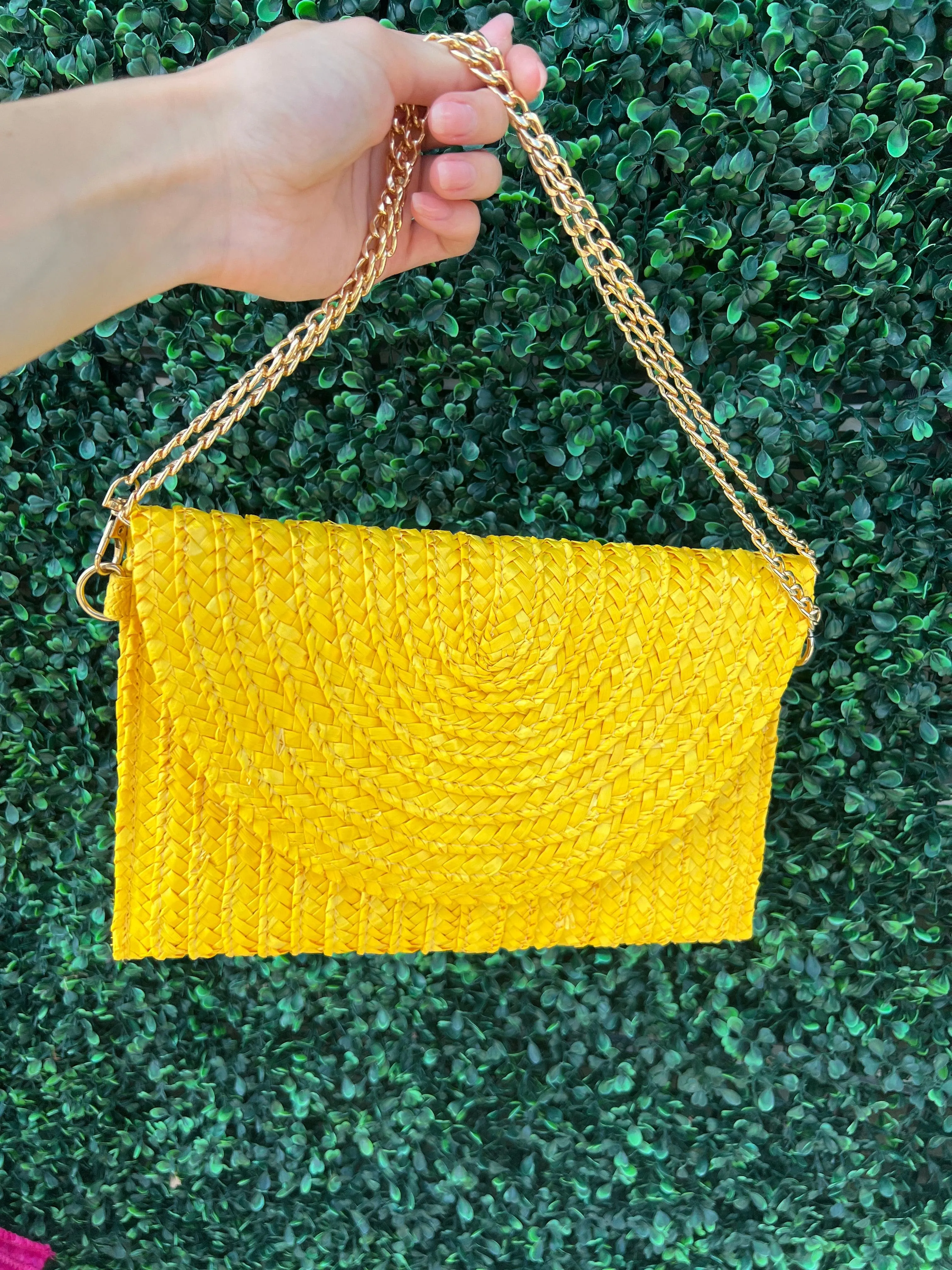 Colored Straw Purse/Clutch