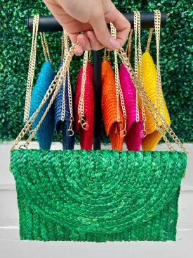 Colored Straw Purse/Clutch