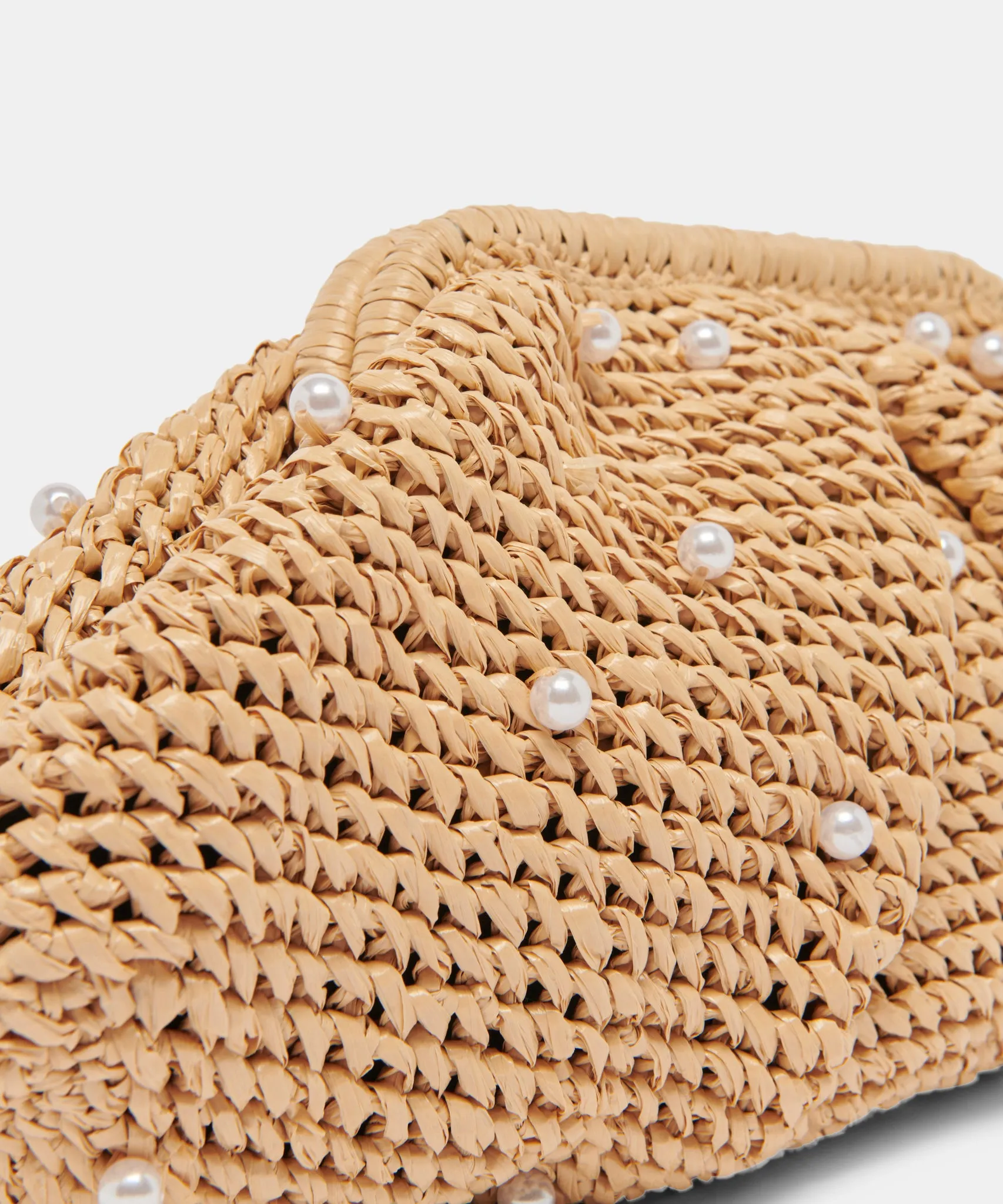 CRISSY CLUTCH NATURAL PEARL RAFFIA