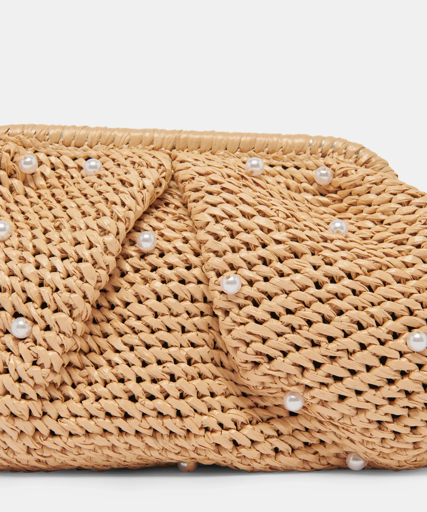 CRISSY CLUTCH NATURAL PEARL RAFFIA