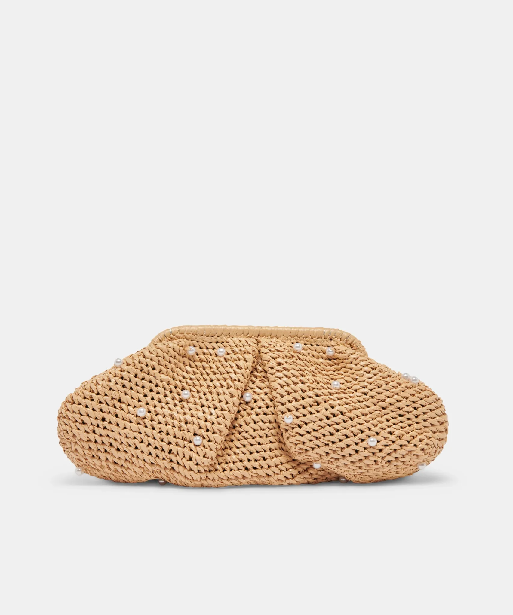 CRISSY CLUTCH NATURAL PEARL RAFFIA