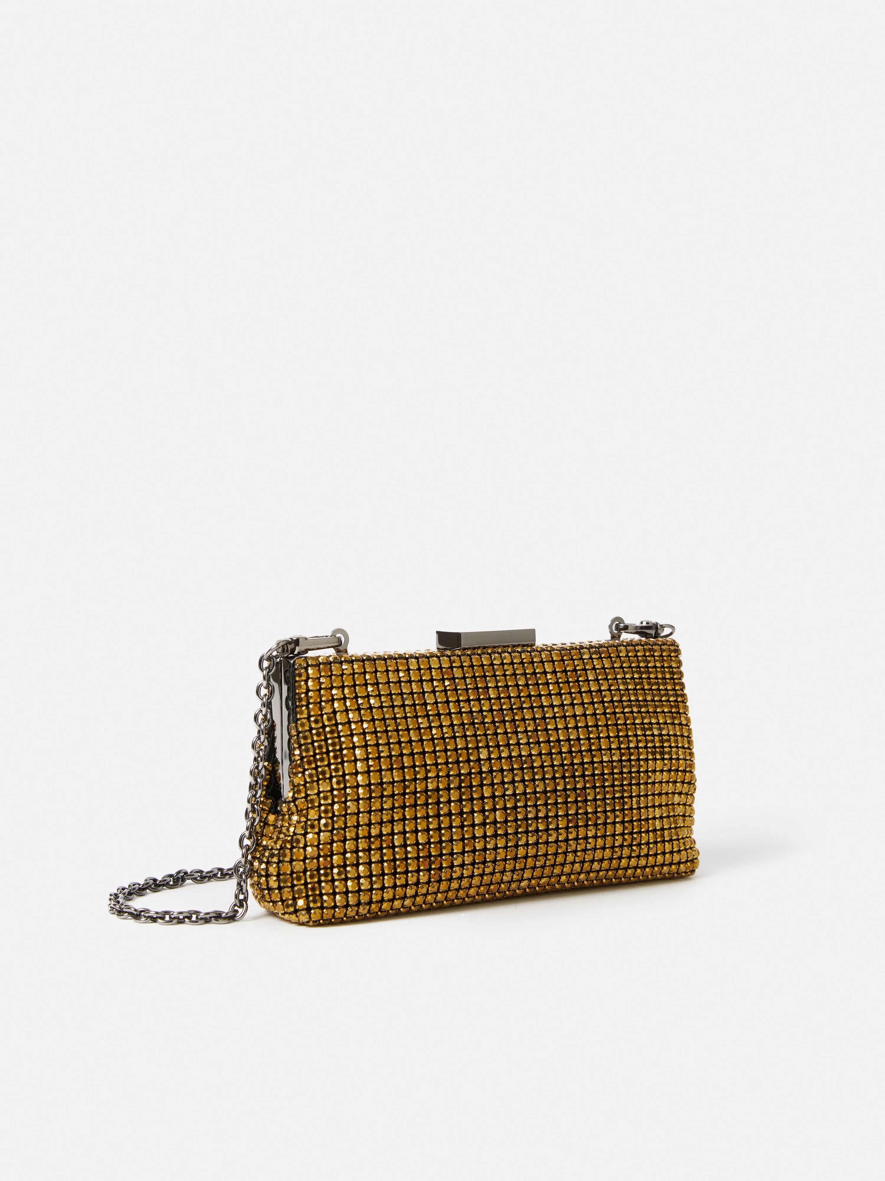 Crystal Frame Evening Bag | Gold