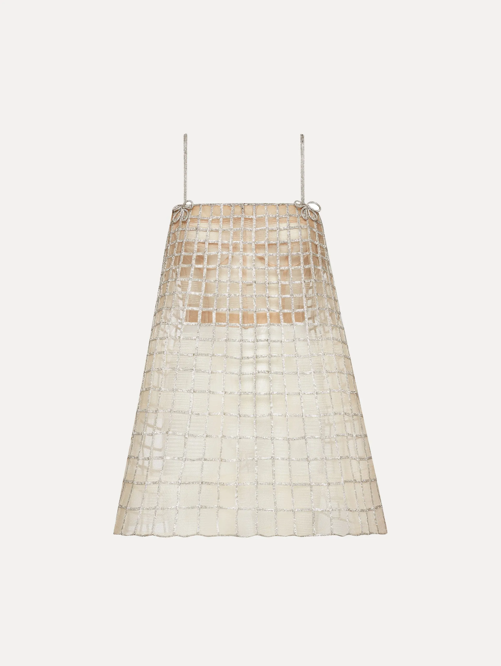 Crystal Grid Trapeze Dress