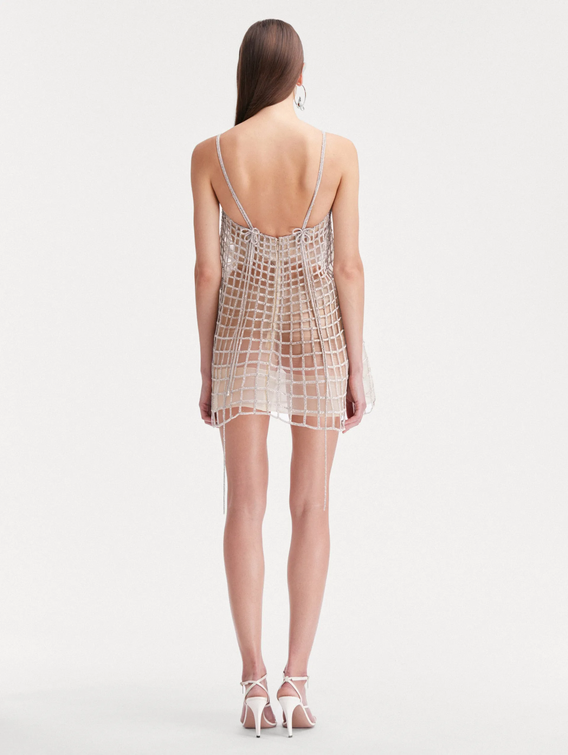 Crystal Grid Trapeze Dress