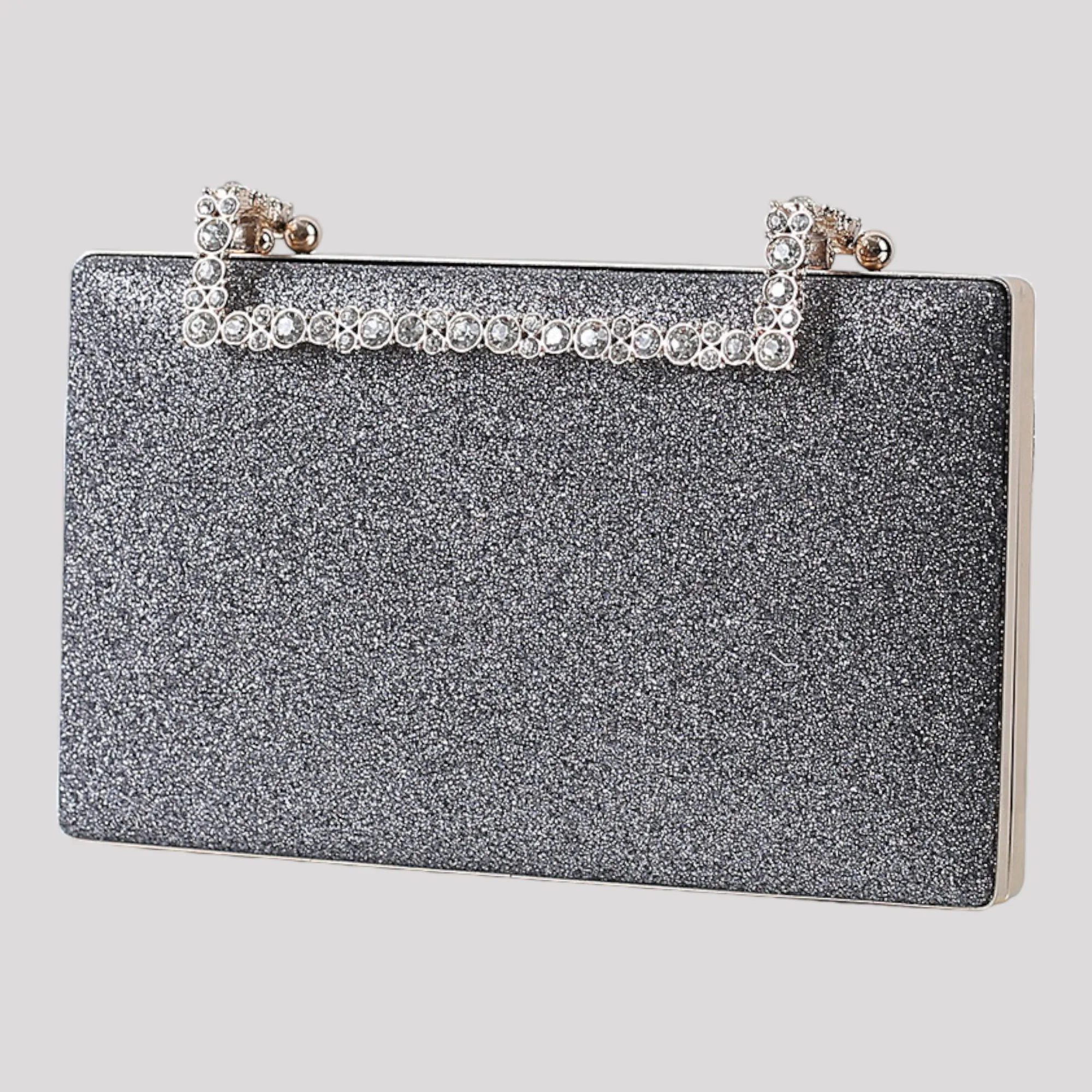 Crystal Handle Evening Clutch Bag available in 9 Colours