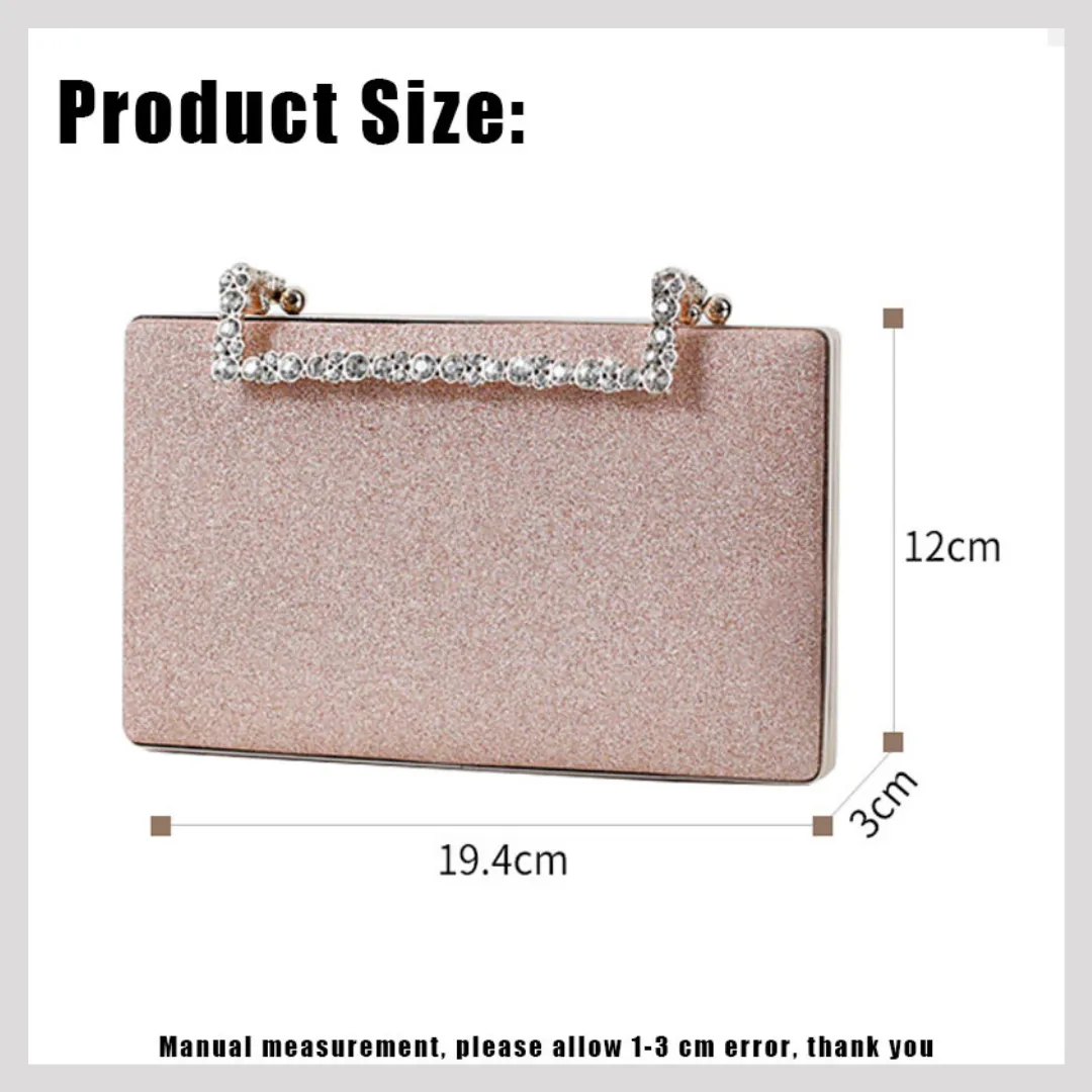 Crystal Handle Evening Clutch Bag available in 9 Colours