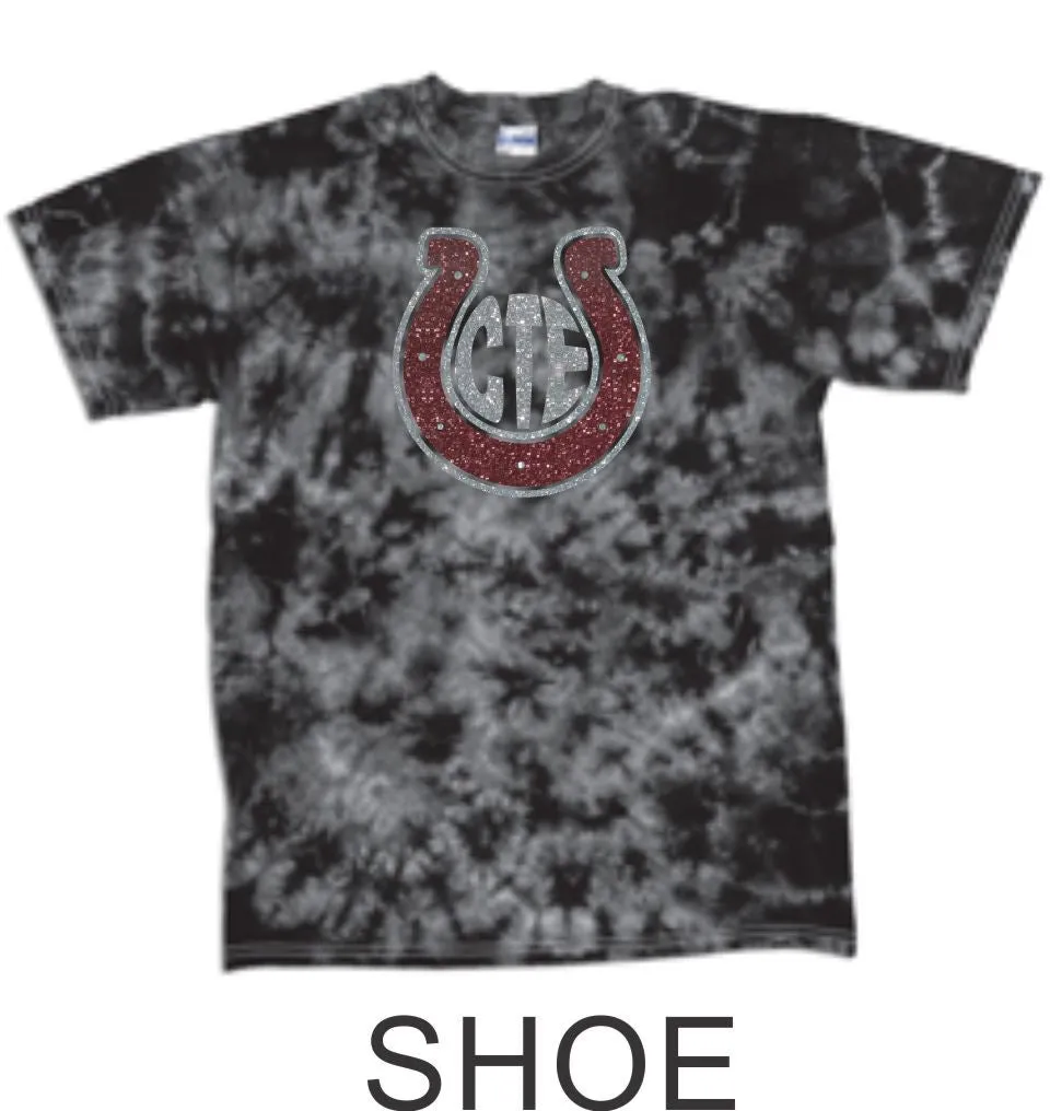 CTE Glitter Black Tie Dye T-Shirt- 5 Designs