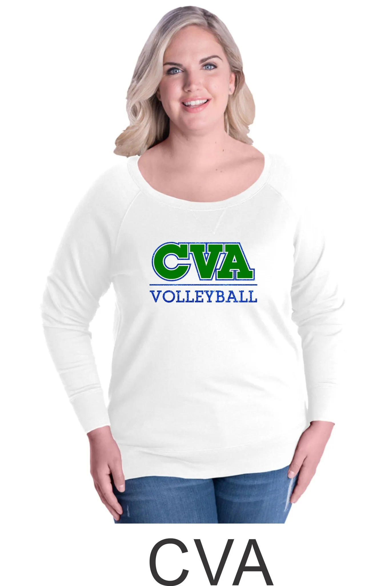 CVA Curvy Ladies Slouchy Pullover in 5 Designs- Matte or Glitter