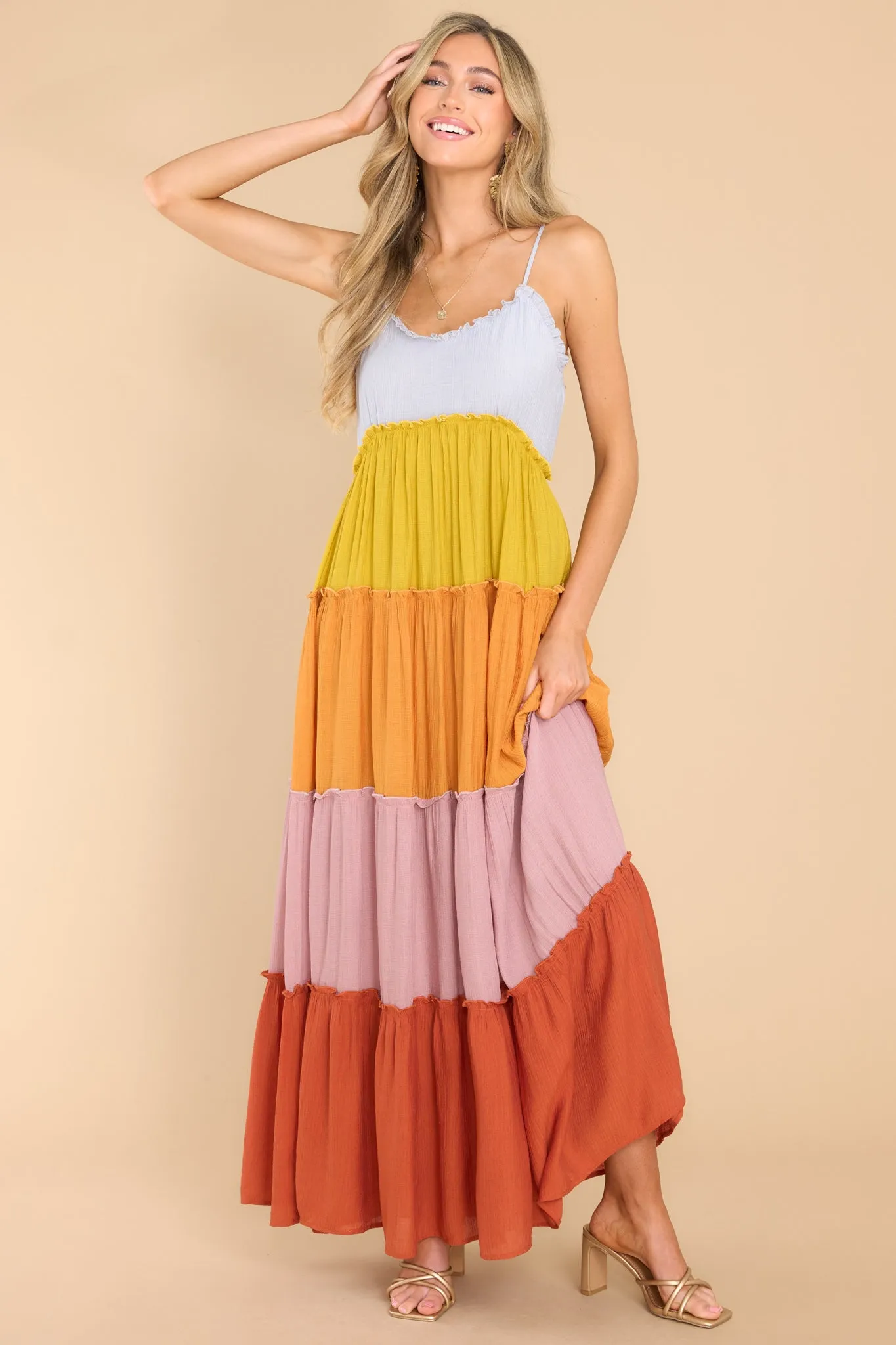 Daisy For You Rust Multi Maxi Dress