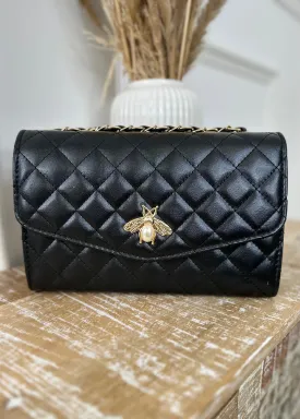 Dakota Black Bee Clasp Bag