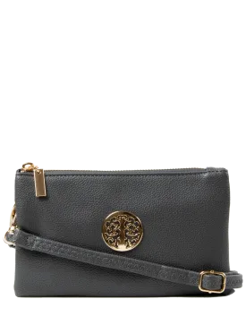 Dark Grey Clutch Bag | Toni