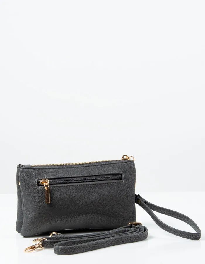 Dark Grey Clutch Bag | Toni