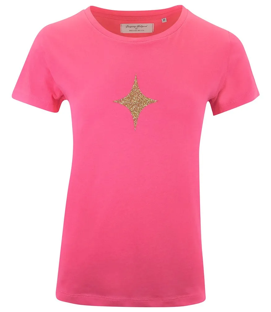 Designing Hollywood  X Madison Maison™ Cotton Fuchsia Star Lady  T Shirt