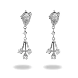 Diamond Drop Earrings in 14k White Gold