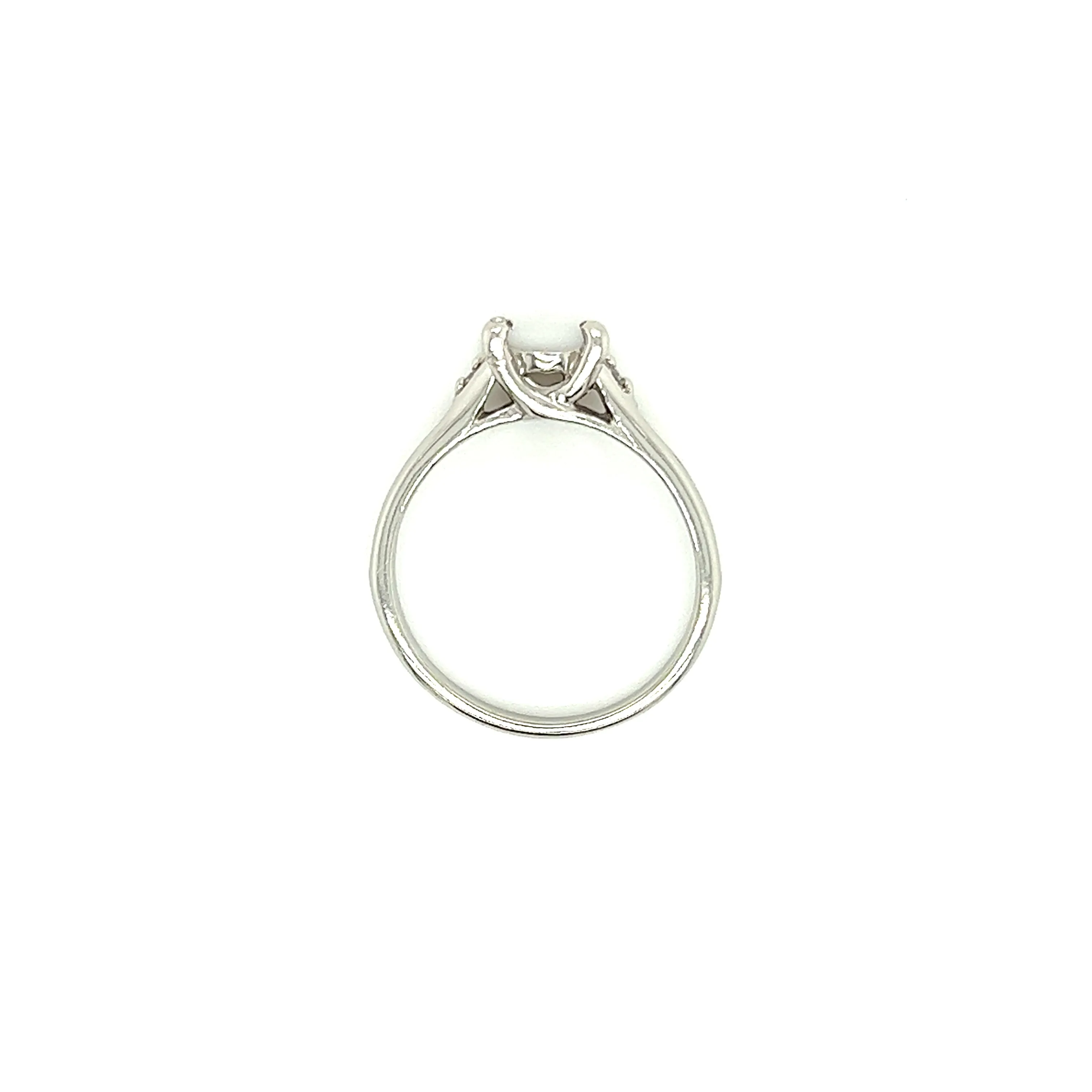 Diamond Ring Setting with Fourteen Diamonds in Platinum