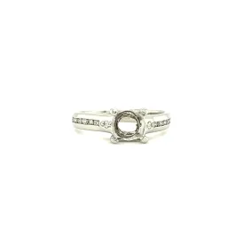 Diamond Ring Setting with Fourteen Diamonds in Platinum