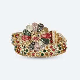 Disco Cowgirl Flower Buckle Belt