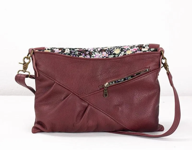 Erato clutch - Burgundy leather