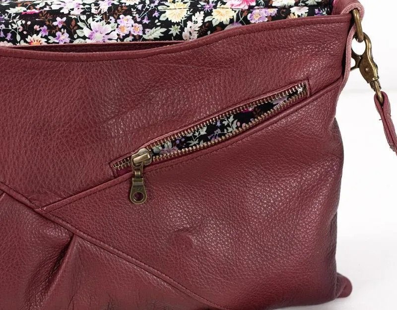 Erato clutch - Burgundy leather