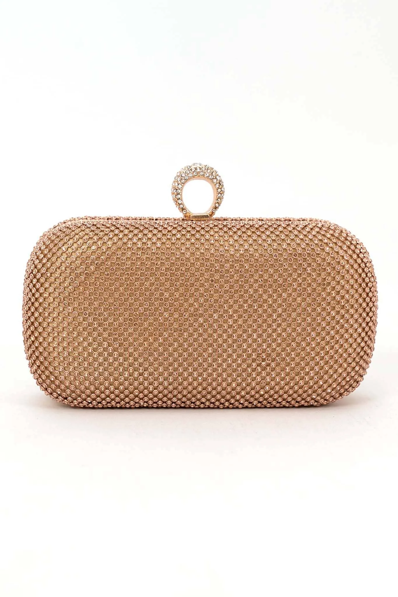 Esme Diamante Clutch Bag - Rose Gold