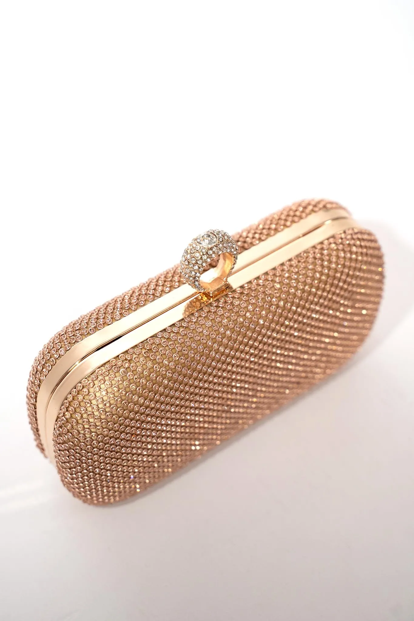 Esme Diamante Clutch Bag - Rose Gold