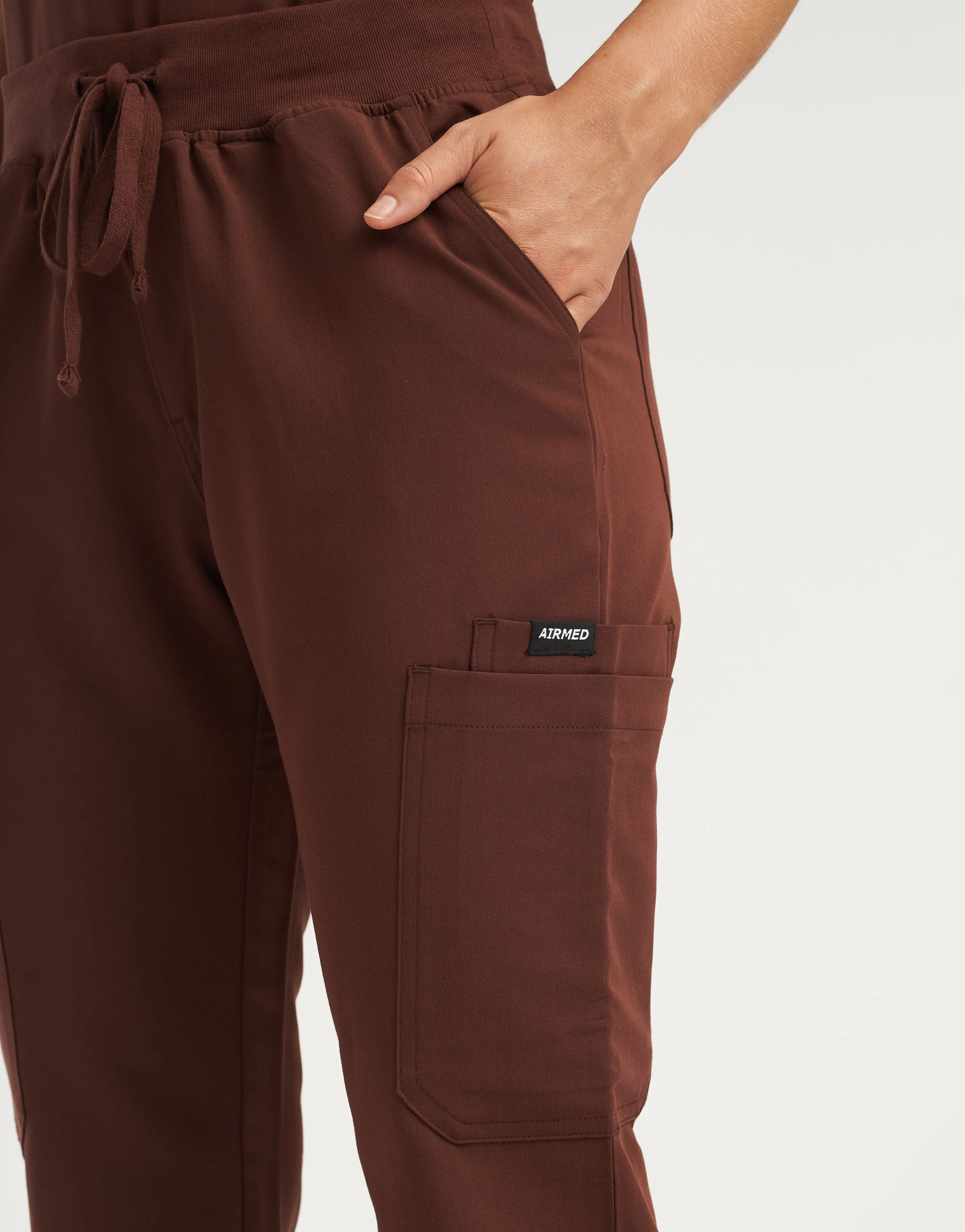 Essential Multi-Pocket Scrub Pants - Cocoa