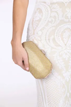 Esther Diamante Box Clutch Bag - Gold