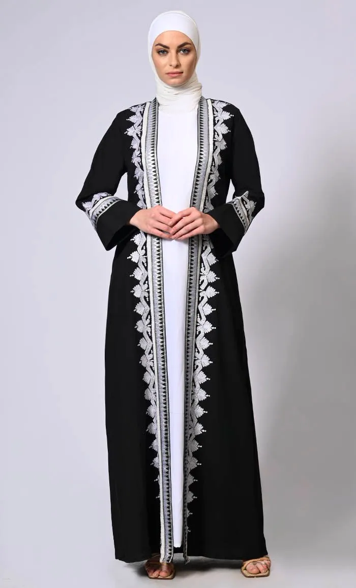 Exquisite Craftsmanship: Women's Black Intricate Aari Embroidered Shrug