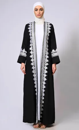 Exquisite Craftsmanship: Women's Black Intricate Aari Embroidered Shrug