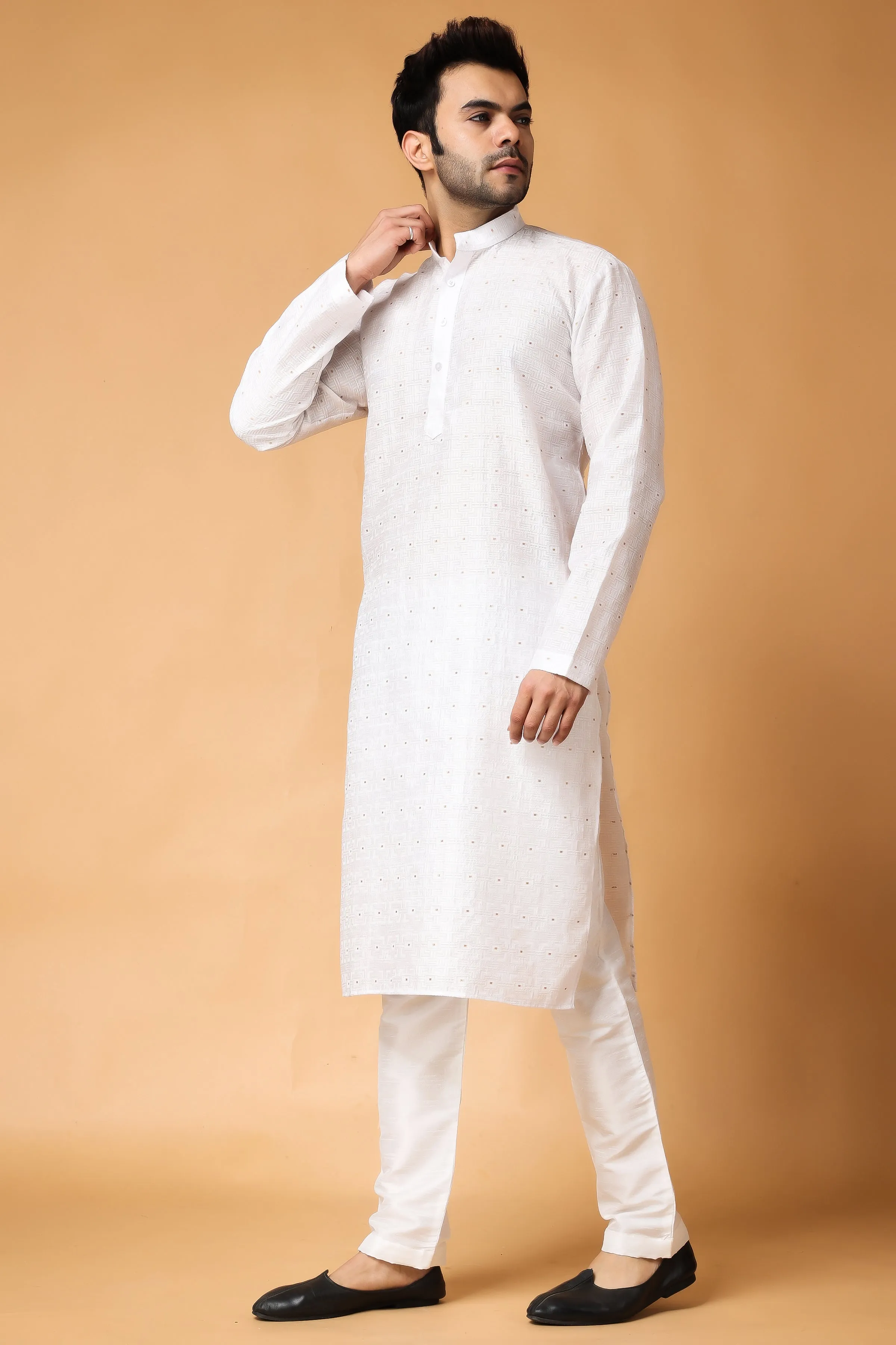 Exquisite Ivory Woven Kurta