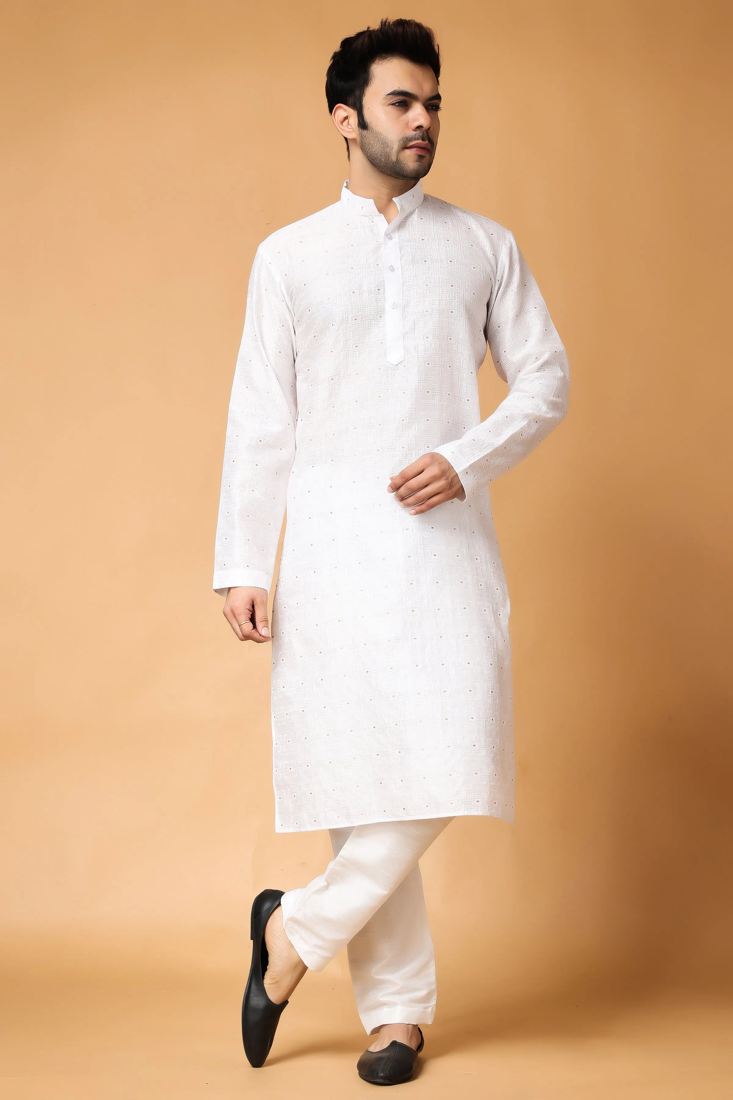 Exquisite Ivory Woven Kurta