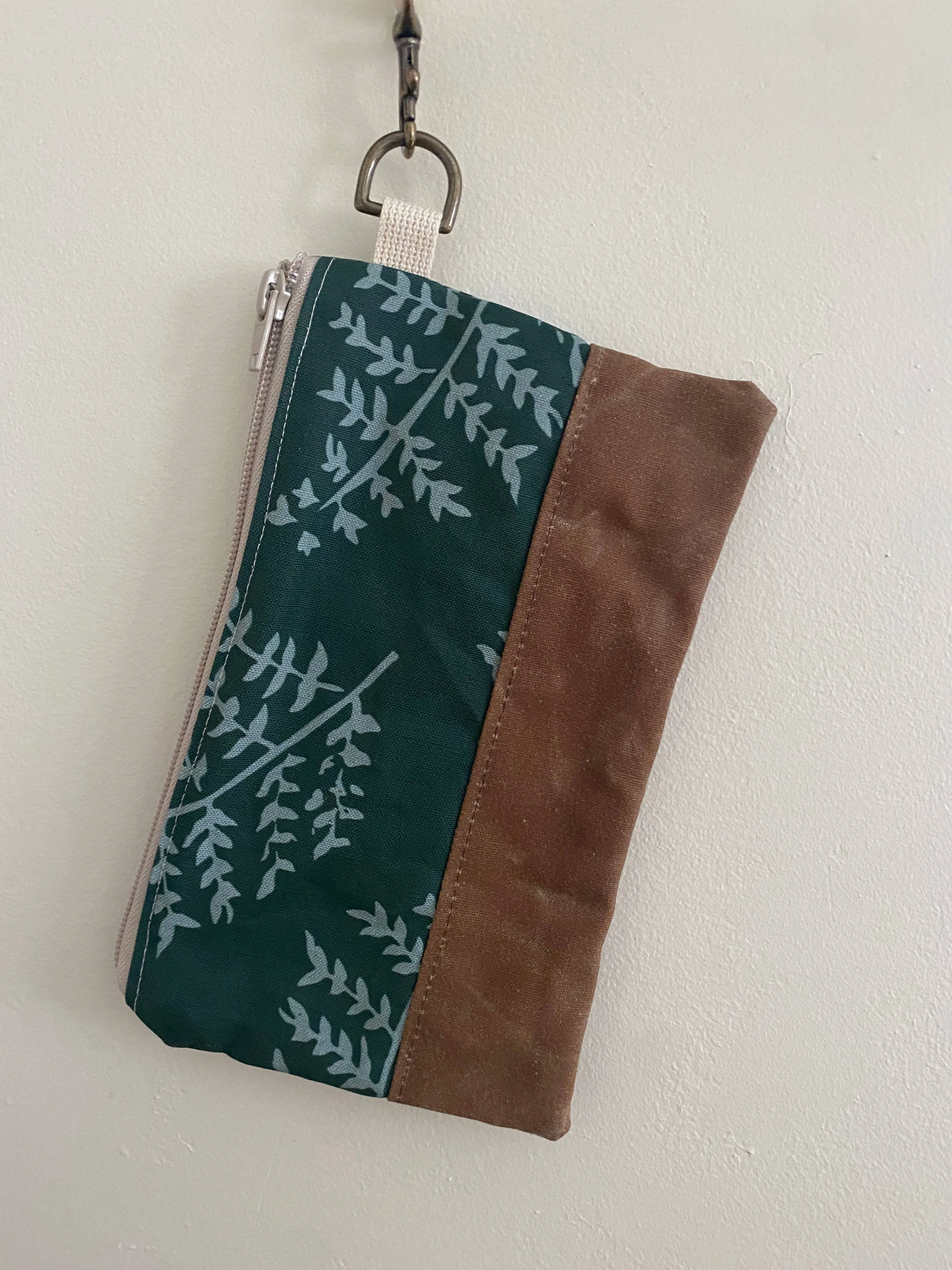 Fern Waxed Canvas Wristlet