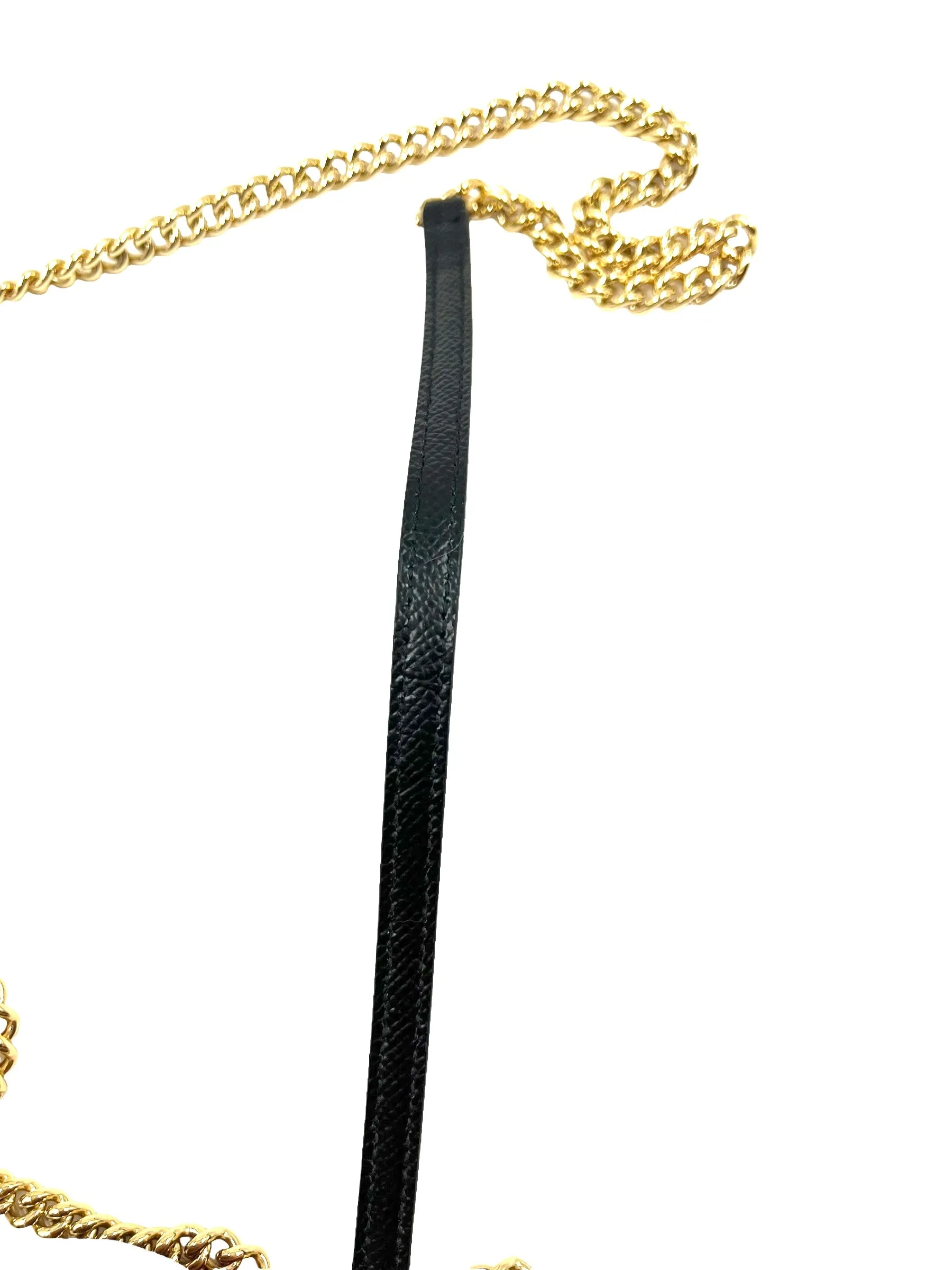 Ferragamo Black Leather Chain Vara Bow Mini Bag