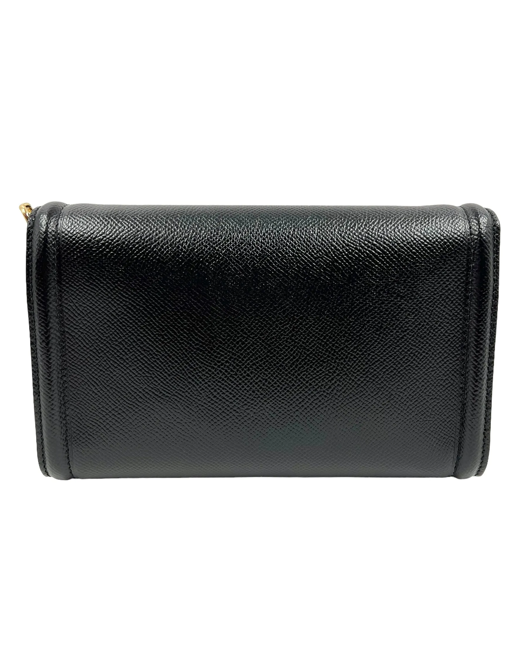 Ferragamo Black Leather Chain Vara Bow Mini Bag