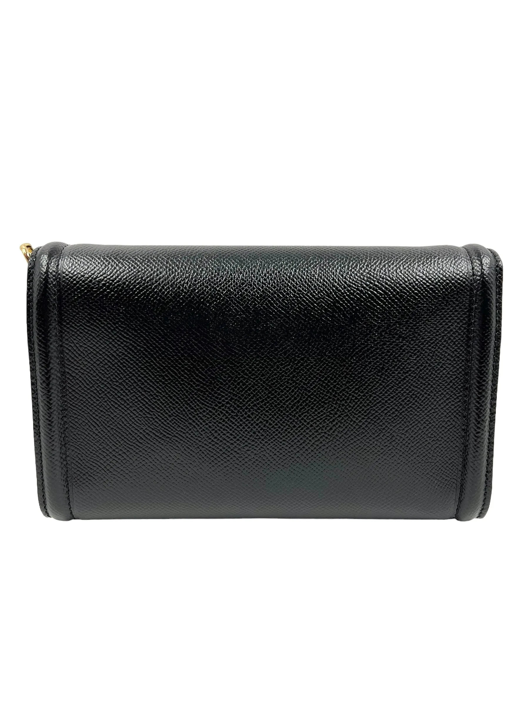 Ferragamo Black Leather Chain Vara Bow Mini Bag